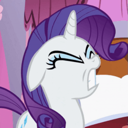 Size: 505x505 | Tagged: safe, imported from derpibooru, screencap, rarity, pony, flutter brutter, angry, animated, female, solo