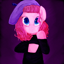 Size: 1500x1500 | Tagged: safe, artist:biohazardousdouglas, imported from derpibooru, pinkie pie, pony, beret, clothes, sweater