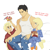 Size: 1800x1800 | Tagged: safe, artist:tex, imported from derpibooru, oc, oc only, oc:cinnamon cider, oc:tex, oc:utah, human, satyr, applejack truck, book, brother and sister, clothes, comic book, father and daughter, father and son, female, harry potter, harry potter (series), male, offspring, pajamas, parent:applejack, parent:oc:tex, parents:canon x oc, superman