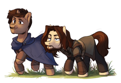 Size: 1280x878 | Tagged: safe, artist:maccoffee, imported from derpibooru, anduin lothar, clothes, khadgar, ponified, warcraft, warcraft movie