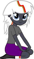 Size: 579x993 | Tagged: safe, artist:ironm17, imported from derpibooru, oc, oc only, oc:velvet remedy, human, unicorn, fallout equestria, equestria girls, boots, clothes, equestria girls-ified, fanfic, fanfic art, female, humanized, shoes, simple background, skirt, socks, solo, t-shirt, transparent background, vector