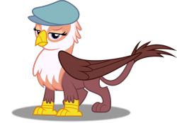 Size: 5000x3470 | Tagged: safe, artist:dashiesparkle, imported from derpibooru, gimme moore, griffon, the lost treasure of griffonstone, .svg available, absurd resolution, female, hat, newsboy hat, ponyscape, raised eyebrow, shopkeeper, simple background, solo, transparent background, vector