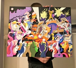 Size: 1200x1078 | Tagged: safe, artist:andypriceart, artist:the-paper-pony, idw, imported from derpibooru, 33 1-3 lp, 8-bit (character), buck withers, diamond rose, dj pon-3, gaffer, gizmo, lemony gem, long play, observer (character), princess cadance, shining armor, sweetcream scoops, vinyl scratch, alicorn, earth pony, pegasus, pony, unicorn, neigh anything, spoiler:comic, spoiler:comic11, 8-bit (g4), 80s, adam ant, andy you magnificent bastard, background pony, boy george, cowbell, cutiespark, danny elfman, devo, dj-pon3, drum kit, drums, energy dome, female, ferris bueller's day off, filly, filly vinyl scratch, frankie goes to hollywood, keytar, little girls, lyrics, male, musical instrument, new wave, observer, official, oingo boingo, revenge of the nerds, song reference, spread wings, stallion, teary eyes, text, the mystic knights of the electric stable, unnamed character, unnamed pony, wings, younger