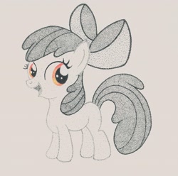 Size: 3200x3176 | Tagged: safe, artist:thestipplebrony, imported from derpibooru, apple bloom, female, pointillism, solo, stipple, stippling, traditional art