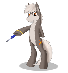 Size: 2667x2891 | Tagged: safe, alternate version, artist:crusierpl, imported from derpibooru, oc, oc only, earth pony, pony, male, simple background, smiling, soldering iron, solo, stallion, standing, transparent background, underhoof