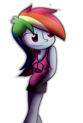 Size: 5359x7902 | Tagged: safe, artist:fj-c, imported from derpibooru, rainbow dash, equestria girls, absurd resolution, breasts, cleavage, clothes, female, mercedes symbol mistaken for peace sign, peace symbol, shorts, simple background, solo, tanktop, transparent background