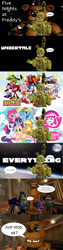 Size: 1920x7560 | Tagged: safe, artist:toad900, imported from derpibooru, applejack, fluttershy, pinkie pie, rainbow dash, rarity, twilight sparkle, 3d, asuka, big the cat, blaze the cat, cancer, charmy bee, comic, cream the rabbit, crossover, dialogue, doctor eggman, espio the chameleon, five nights at freddy's, freddy fazbear, gmod, hatsune miku, knuckles the echidna, mane six, mane six opening poses, moon, my little pony logo, op has a point, purple guy, sans (undertale), senran kagura, shadow the hedgehog, silver the hedgehog, sonic the hedgehog, sonic the hedgehog (series), springtrap, text, this might end in a bad time, undertale, vector the crocodile, vocaloid