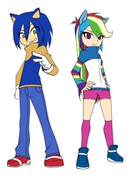 Size: 720x960 | Tagged: safe, artist:kaiamurosesei, imported from derpibooru, rainbow dash, human, crossover, humanized, sonic the hedgehog, sonic the hedgehog (series)