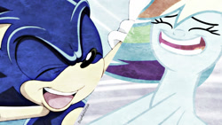 Size: 1024x576 | Tagged: safe, artist:blueaurastreakarts, imported from derpibooru, rainbow dash, crossover, sonic the hedgehog, sonic the hedgehog (series)