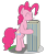 Size: 2104x2458 | Tagged: safe, artist:rapidstrike, imported from derpibooru, pinkie pie, pony, building, eyes closed, female, friendshipping, giant pony, kissing, love, macro, pinkzilla, rearing, request, solo, street