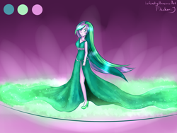 Size: 2000x1500 | Tagged: safe, artist:infinityprincessart, imported from derpibooru, princess celestia, human, clothes, dress, female, humanized, limited palette, pony coloring, side slit, solo
