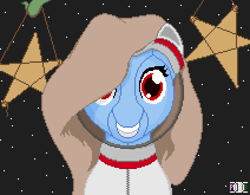 Size: 848x660 | Tagged: safe, artist:parallel black, derpibooru exclusive, imported from derpibooru, oc, oc only, oc:cuddlhu, badumsquish approved, clothes, pixel art, solo, space, spacesuit, stars, suit, tentacles