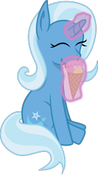 Size: 6001x10647 | Tagged: safe, artist:baka-neku, imported from derpibooru, trixie, pony, unicorn, absurd resolution, female, food, glowing horn, ice cream, magic, mare, simple background, solo, telekinesis, transparent background, vector