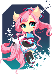 Size: 1500x2127 | Tagged: safe, artist:oathkeeper21, imported from derpibooru, fluttershy, anthro, fox, clothes, female, flutter-fox, kitsune, lolita fashion, lolitashy, solo, wa-loli