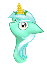 Size: 1334x1800 | Tagged: safe, artist:meskitt, imported from derpibooru, lyra heartstrings, corn, female, food, lyracorn, pun, solo, visual pun, wat