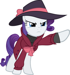 Size: 863x926 | Tagged: safe, edit, imported from derpibooru, rarity, beatnik rarity, clothes, combined, combo, detective rarity, female, fused, fusion, hat, jacket, simple background, solo, sweater, transparent background, turtleneck, vector