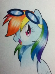 Size: 720x960 | Tagged: safe, artist:darkynez, imported from derpibooru, rainbow dash, cute, dashabetes, female, glasses, solo, traditional art