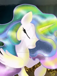 Size: 600x800 | Tagged: safe, artist:kristinkaponyasha13, imported from derpibooru, princess celestia, female, solo, watermark