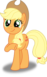 Size: 3000x4882 | Tagged: safe, artist:ruinedomega, imported from derpibooru, applejack, applejack's "day" off, female, inkscape, ponyscape, simple background, smiling, solo, standing, transparent background, vector