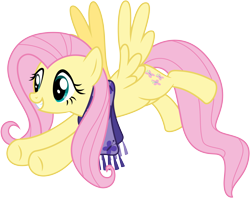 Size: 7600x6025 | Tagged: safe, artist:caliazian, imported from derpibooru, fluttershy, a hearth's warming tail, .ai available, absurd resolution, adobe illustrator, clothes, female, flying, scarf, simple background, solo, transparent background, vector