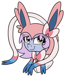 Size: 3445x4000 | Tagged: safe, artist:partylikeanartist, imported from derpibooru, oc, oc only, oc:windy spirit, sylveon, clothes, costume, cute, hoodie, kigurumi, looking away, pokémon, ponymon, simple background, smiling, solo, transparent background, wingding eyes