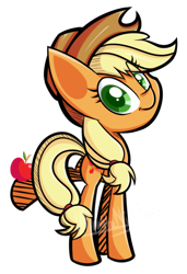 Size: 600x879 | Tagged: safe, artist:ultimatenightcore, imported from derpibooru, applejack, apple, female, food, simple background, solo, transparent background