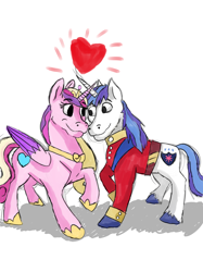 Size: 4724x6300 | Tagged: safe, artist:jartchives93, imported from derpibooru, princess cadance, shining armor, absurd resolution, heart, horns are touching