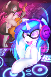 Size: 1024x1536 | Tagged: safe, artist:magicalgirlmayhem, imported from derpibooru, dj pon-3, octavia melody, vinyl scratch, watermark