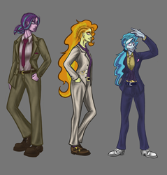 Size: 1200x1256 | Tagged: safe, artist:madness-with-reason, imported from derpibooru, adagio dazzle, aria blaze, sonata dusk, equestria girls, alternate hairstyle, clothes, suit, the dazzlings