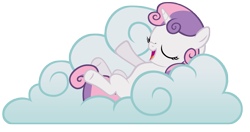 Size: 5700x3000 | Tagged: safe, artist:ikillyou121, imported from derpibooru, sweetie belle, season 1, stare master, cloud, female, filly, foal, hush now quiet now, on a cloud, simple background, singing, solo, transparent background, vector