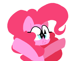 Size: 624x488 | Tagged: safe, artist:hattsy, imported from derpibooru, pinkie pie, female, heart eyes, hug request, simple background, solo, white background, wingding eyes