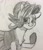 Size: 1242x1461 | Tagged: safe, artist:snowfoxythefox, imported from derpibooru, rarity, the gift of the maud pie, alternate hairstyle, black and white, black dress, chest fluff, clothes, dress, female, gloves, grayscale, monochrome, pencil drawing, smiling, solo, traditional art