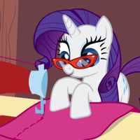 Size: 200x200 | Tagged: safe, imported from derpibooru, screencap, rarity, pony, animated, female, loop, sewing, sewing machine, solo