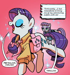 Size: 811x868 | Tagged: safe, artist:brendahickey, idw, imported from derpibooru, maud pie, rarity, spoiler:comic, spoiler:comicff29