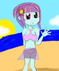 Size: 810x986 | Tagged: safe, artist:mildockart, imported from derpibooru, sunny flare, equestria girls, friendship games, clothes, swimsuit