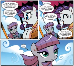 Size: 1303x1158 | Tagged: safe, artist:brendahickey, idw, imported from derpibooru, maud pie, rarity, spoiler:comic, spoiler:comicff29
