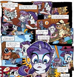 Size: 1356x1412 | Tagged: safe, artist:brendahickey, idw, imported from derpibooru, buried treasure, deep strata, maud pie, rarity, pony, spoiler:comic, spoiler:comicff29, alternate hairstyle, comic, official comic, unnamed character, unnamed pony