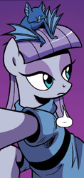 Size: 400x847 | Tagged: safe, artist:brendahickey, idw, imported from derpibooru, maud pie, bat, spoiler:comic, spoiler:comicff29, ..., unamused