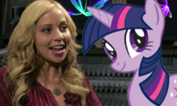 Size: 500x300 | Tagged: safe, imported from derpibooru, twilight sparkle, human, cardboard twilight, gif, i know that voice, irl, irl human, non-animated gif, photo, ponies in real life, stock vector, tara strong, youtube link