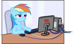 Size: 954x573 | Tagged: safe, artist:darrianmh, imported from derpibooru, rainbow dash, pony, computer, female, solo