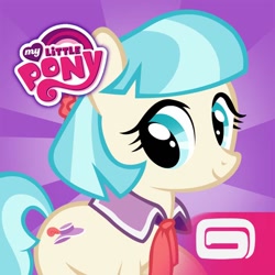 Size: 800x800 | Tagged: safe, imported from derpibooru, coco pommel, earth pony, pony, app, app icon, female, gameloft, gameloft logo, mare, my little pony logo, official, solo