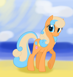 Size: 2550x2700 | Tagged: safe, artist:theresamooseloose, imported from derpibooru, oc, oc only, oc:shelly shores, earth pony, pony, beach, female, mare, solo