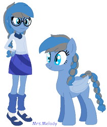 Size: 460x546 | Tagged: safe, artist:giraffer98, imported from derpibooru, oc, oc only, oc:dark script, bat pony, pony, equestria girls, bat pony oc, braid, braided tail, clothes, equestria girls-ified, female, glasses, human ponidox, leg warmers, mare, mary janes, ponytail, self paradox, self ponidox, shoes, simple background, skirt, socks, transparent background