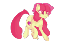 Size: 1016x646 | Tagged: safe, artist:gloomybaphomet, imported from derpibooru, apple bloom, cutie mark, female, simple background, solo, the cmc's cutie marks, transparent background