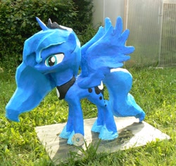 Size: 2041x1930 | Tagged: safe, artist:znegil, imported from derpibooru, princess luna, craft, irl, photo, sculpture, solo, spread wings, statue, traditional art