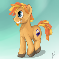 Size: 1024x1024 | Tagged: safe, artist:sea-maas, imported from derpibooru, oc, oc only, oc:sea-maas, earth pony, pony, gradient background, male, smiling, solo, stallion