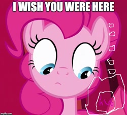 Size: 555x500 | Tagged: safe, edit, edited screencap, imported from derpibooru, screencap, pinkie pie, 1000 hours in ms paint, female, hub logo, image macro, meme, ms paint, solo, the hub, thought bubble