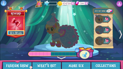 Size: 1280x720 | Tagged: safe, imported from derpibooru, applejack, look before you sleep, clothes, crack is cheaper, dress, froufrou glittery lacy outfit, gameloft, hennin, princess applejack, vip, why gameloft why