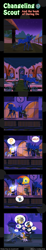 Size: 600x3263 | Tagged: safe, artist:vavacung, imported from derpibooru, daring do, princess luna, changeling, comic:changeling-scout, book, comic, night, rope, royal guard, speech bubble, sweat, sword, train, weapon