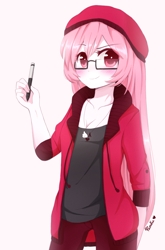 Size: 728x1100 | Tagged: safe, artist:riouku, imported from derpibooru, oc, oc only, oc:riouku, equestria girls, equestria girls-ified, glasses, humanized, pen, solo